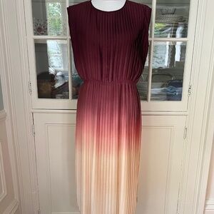 Ulla Johnson Lily Dress - Pleated Satin in Pink Ombre - Size 2/Medium, Grecian